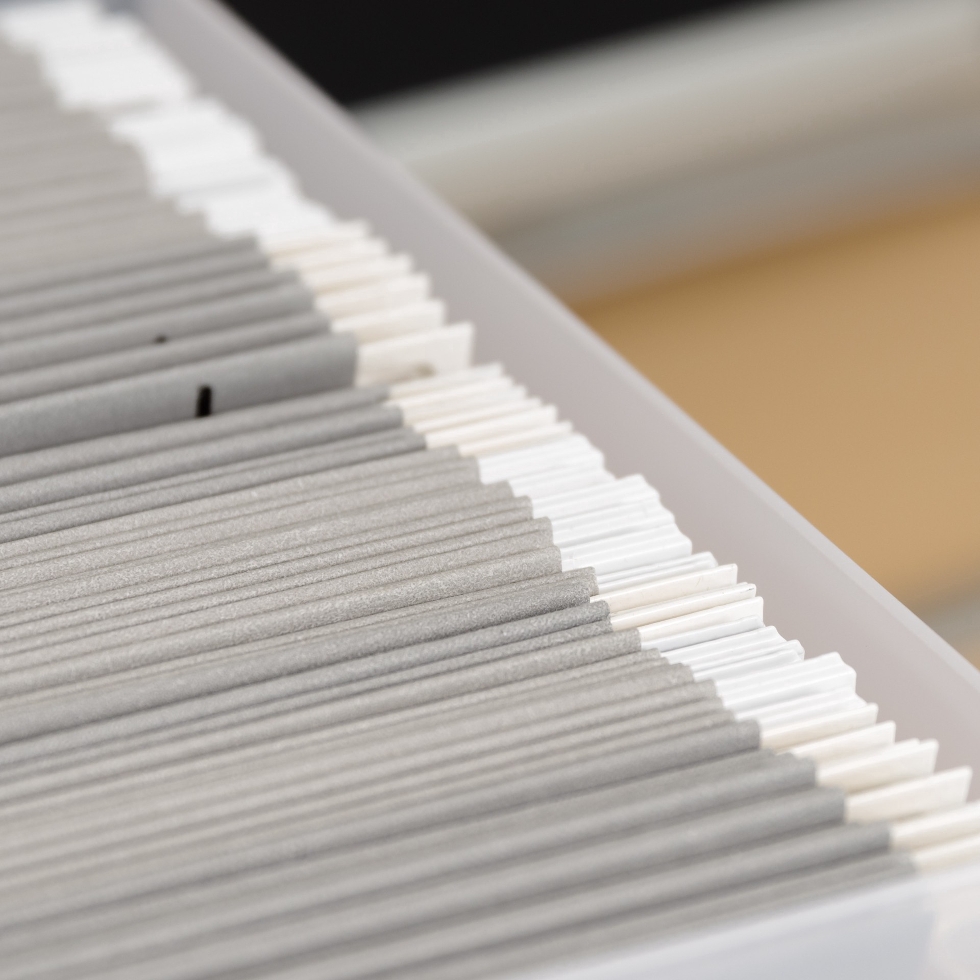 slide 3 of 6, Iris Large Open Top Plastic File Box, 7.8 in x 13.4 in x 9.8 in