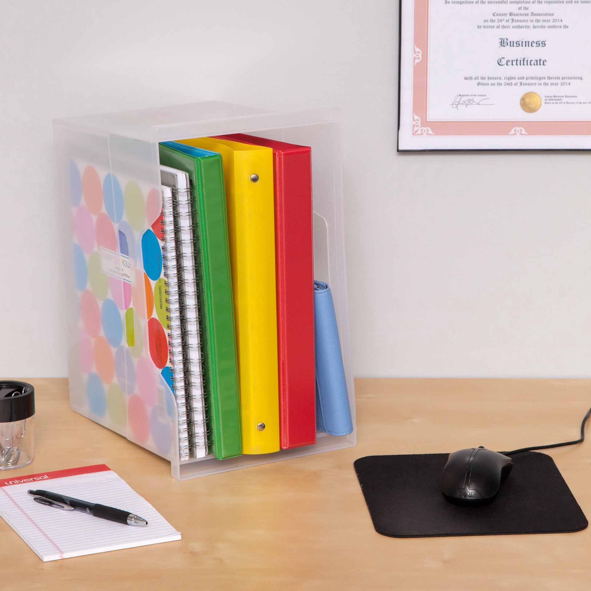 slide 2 of 6, Iris Large Open Top Plastic File Box, 7.8 in x 13.4 in x 9.8 in