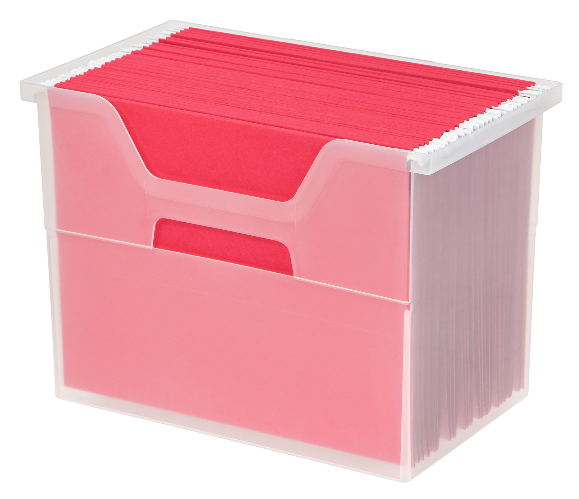 slide 6 of 6, Iris Large Open Top Plastic File Box, 7.8 in x 13.4 in x 9.8 in