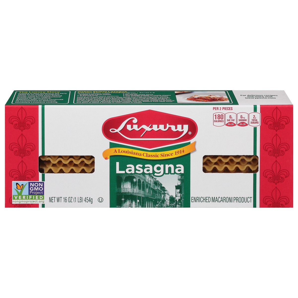 slide 1 of 9, Luxury Lasagna Pasta 16 oz, 16 oz