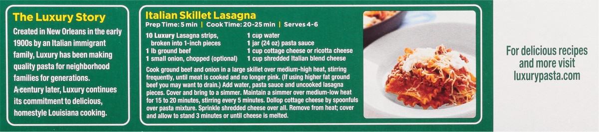 slide 6 of 9, Luxury Lasagna Pasta 16 oz, 16 oz