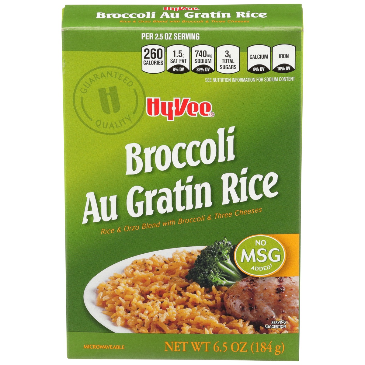 slide 1 of 1, Hy-vee Broccoli Au Gratin Rice & Orzo Blend With Broccoli & Three Cheeses, 6.5 oz