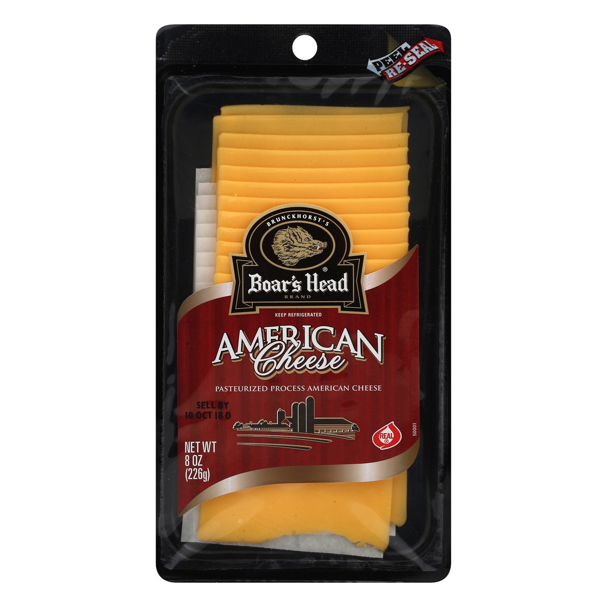 slide 1 of 7, Boar's Head Yellow American Cheese, 8 oz