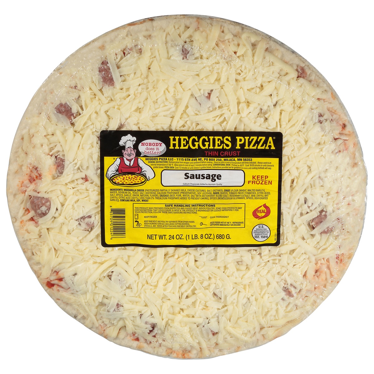 Heggies Sausage Pizza 24 oz Shipt