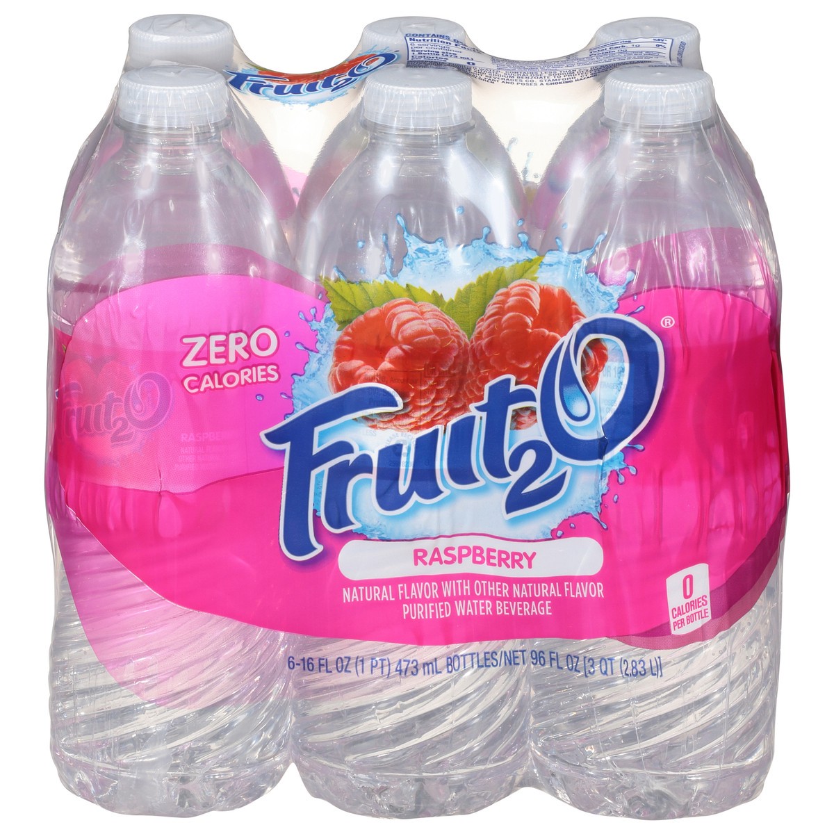 slide 1 of 10, Fruit Flavored Water Beverage Natural Raspberry - 6 ct; 16 fl oz, 6 ct; 16 fl oz