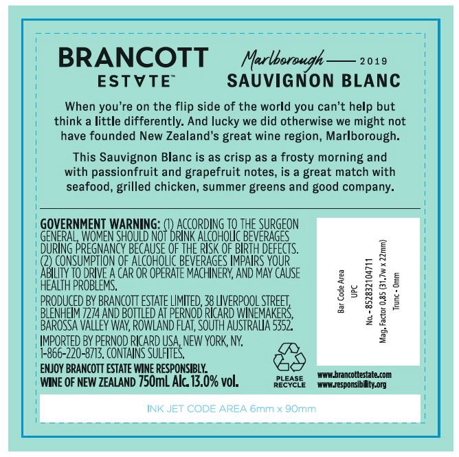 slide 2 of 7, Brancott Sauvignon Blanc 750mL Bottle, 750 ml
