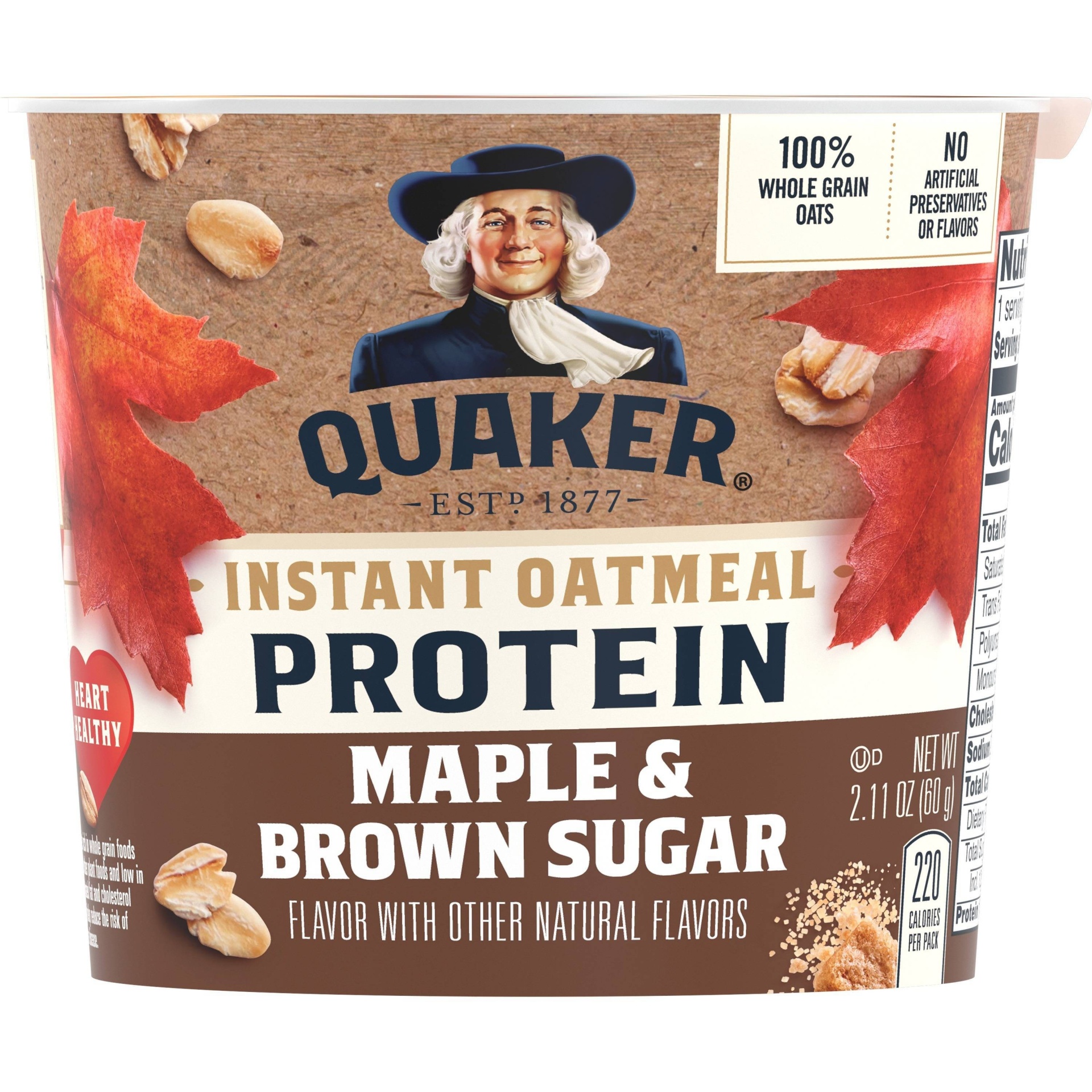 slide 1 of 9, Quaker Select Starts, Protein Instant Oatmeal, Maple Brown Sugar, 2.11 oz