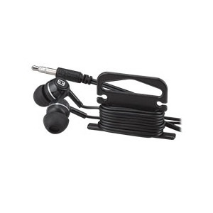slide 1 of 1, iHome iB25BC Noise Isolating Earbuds with Earbud Cordwrap, Black, 1 ct