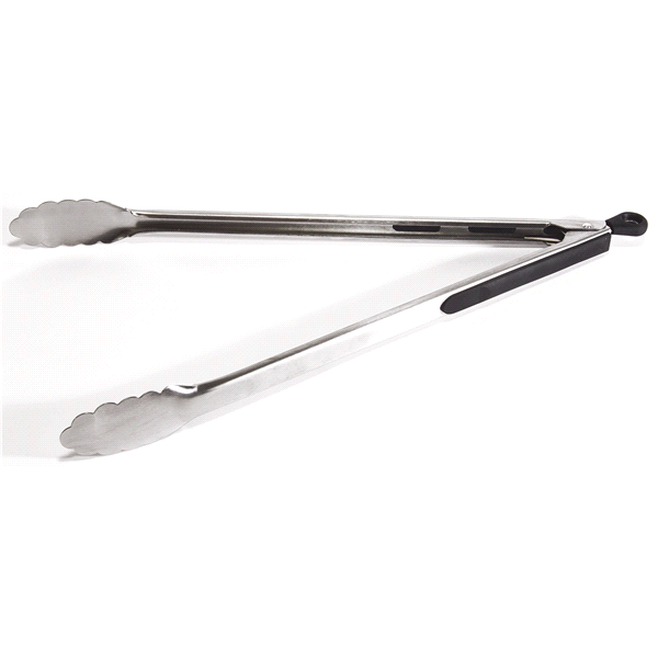 slide 1 of 1, Grand Gourmet Stainless Steel Tongs with Soft Grip, 18'' size, 1 ct