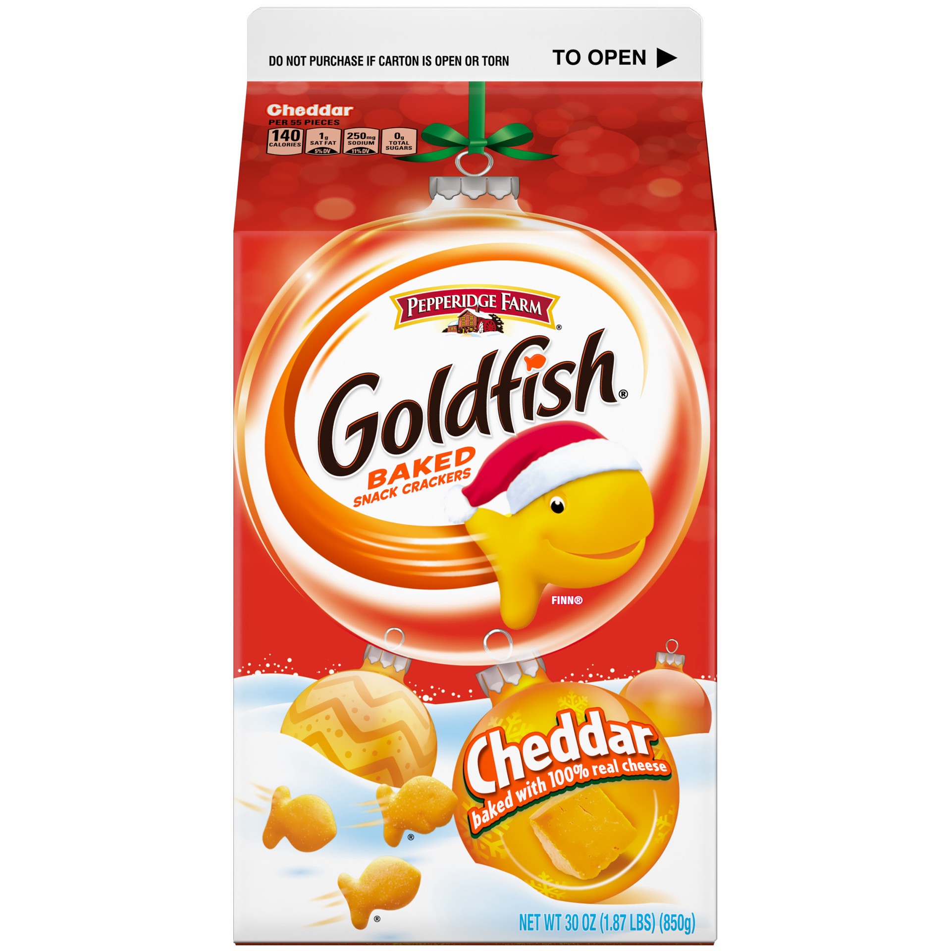 slide 4 of 5, Pepperidge Farm Goldfish Crackers, Cheddar, 30 oz. Carton, 30 oz