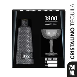1800 Tequila Cristalino with Coup Glass 80 Proof (750 ml)