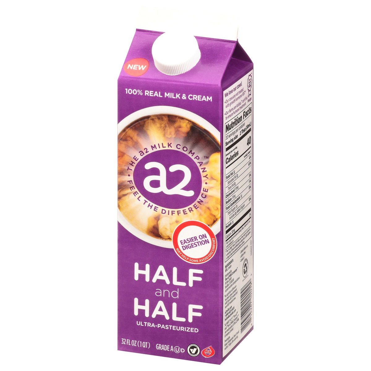 slide 3 of 11, A2 Milk Half & Half 32 Oz, 32 oz