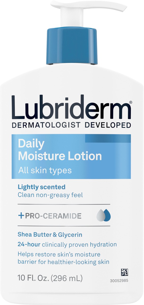 slide 5 of 7, Lubriderm Daily Moisture Lotion + Pro-Ceramide, 10 Fl. Oz, 10 fl oz