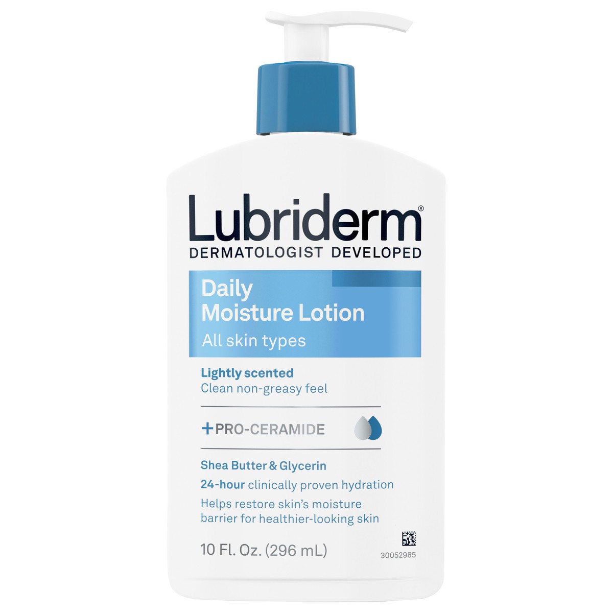 slide 1 of 7, Lubriderm Daily Moisture Lotion + Pro-Ceramide, 10 Fl. Oz, 10 fl oz