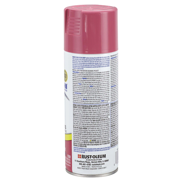 slide 8 of 9, Rust-Oleum 2x Ultra Cover Paint & Primer, Gloss Berry Pink, 12 oz