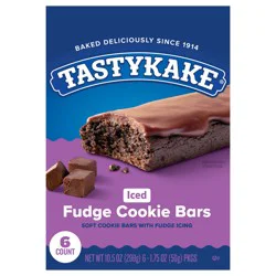 Tastykake Iced Fudge Cookie Bars - 6 ct