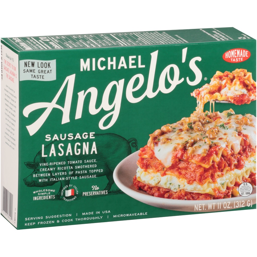 slide 2 of 8, Michael AnGelo's Michael AnGelos Sausage Lasagna, 11 oz