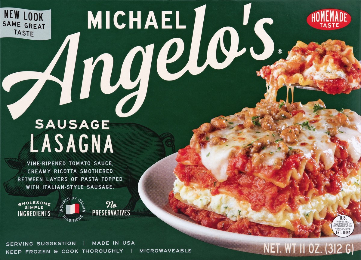 slide 5 of 7, Michael Angelo's Sausage Lasagna 11 oz, 11 oz