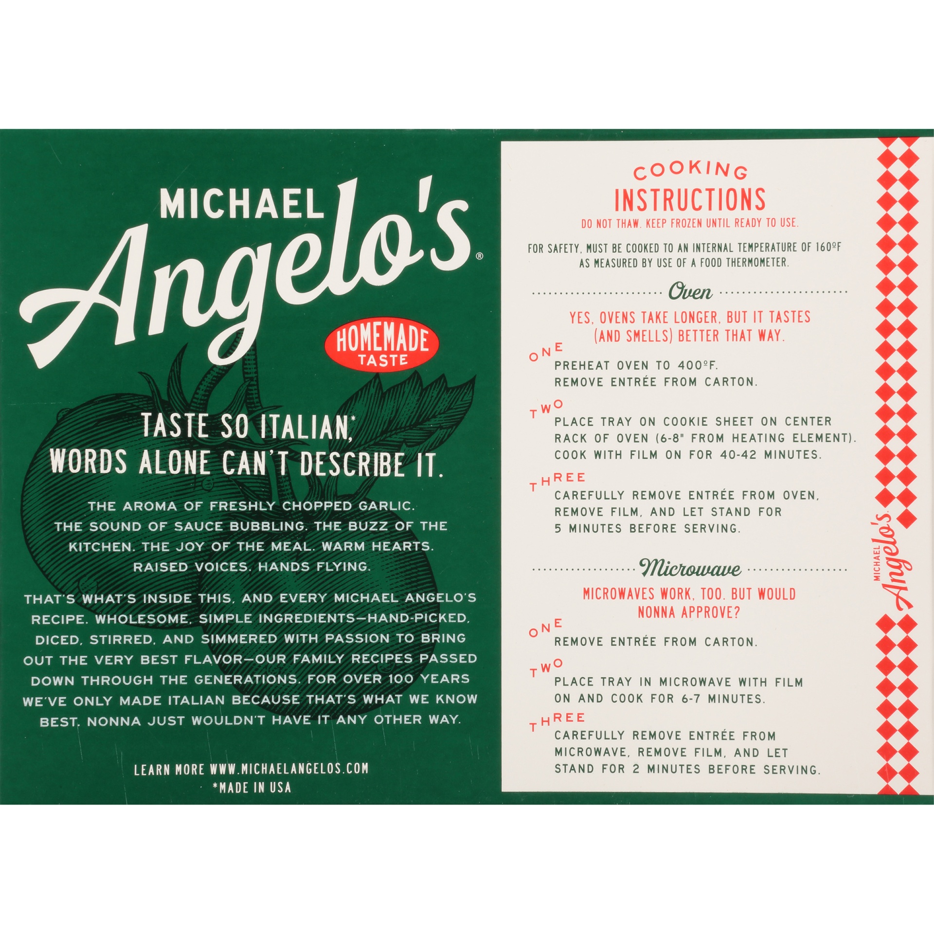 slide 6 of 8, Michael AnGelo's Michael AnGelos Sausage Lasagna, 11 oz