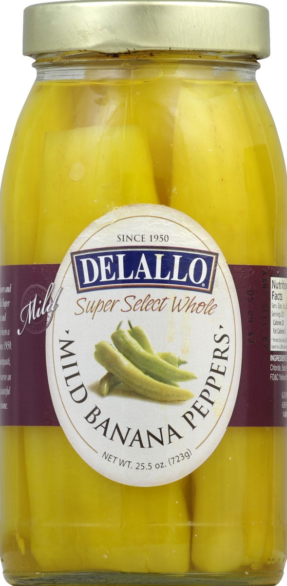 slide 1 of 1, DeLallo Banana Peppers Mild- 25.5 oz, 25.5 oz