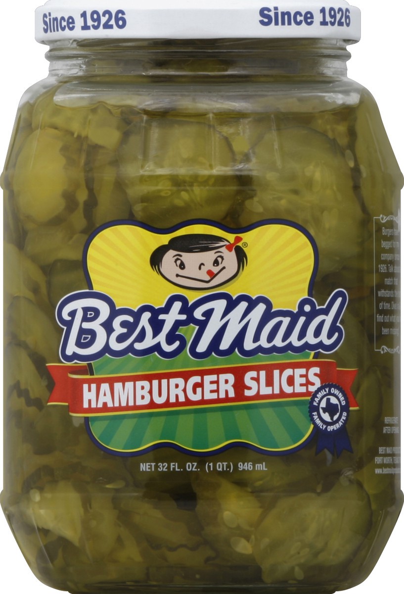 slide 2 of 2, Best Maid Hamburger Slices Pickles 32 fl oz, 32 oz