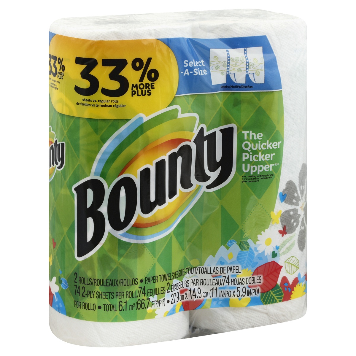 slide 1 of 5, Bounty Paper Towels 2 ea, 2 ct