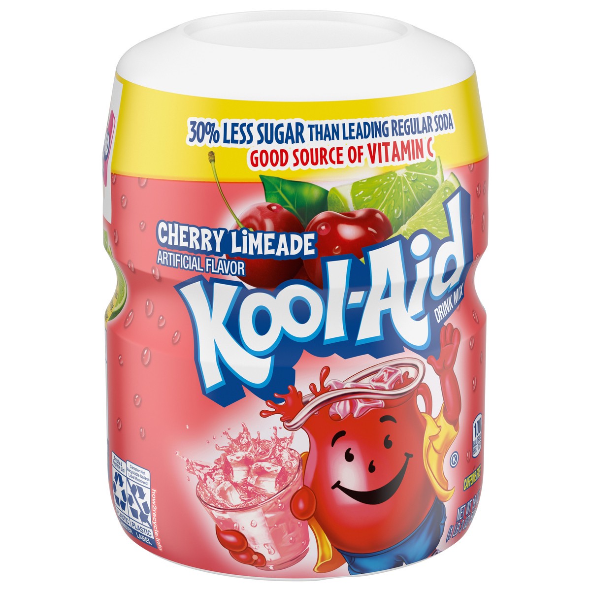 slide 2 of 9, Kool-Aid Sugar-Sweetened Cherry Limeade Artificially Flavored Powdered Soft Drink Mix, 19 oz Canister, 19 oz