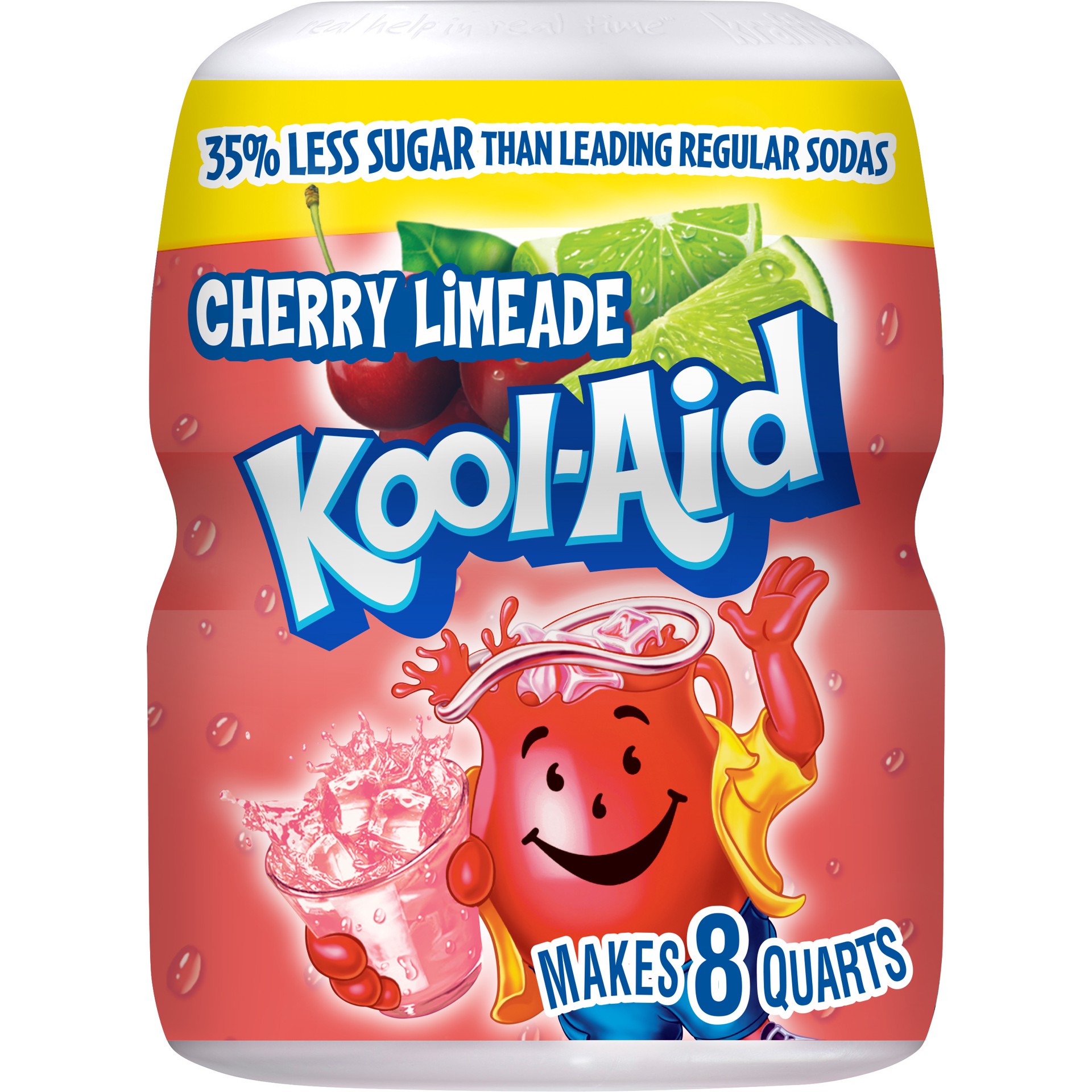 slide 1 of 9, Kool-Aid Sugar-Sweetened Cherry Limeade Artificially Flavored Powdered Soft Drink Mix, 19 oz Canister, 19 oz