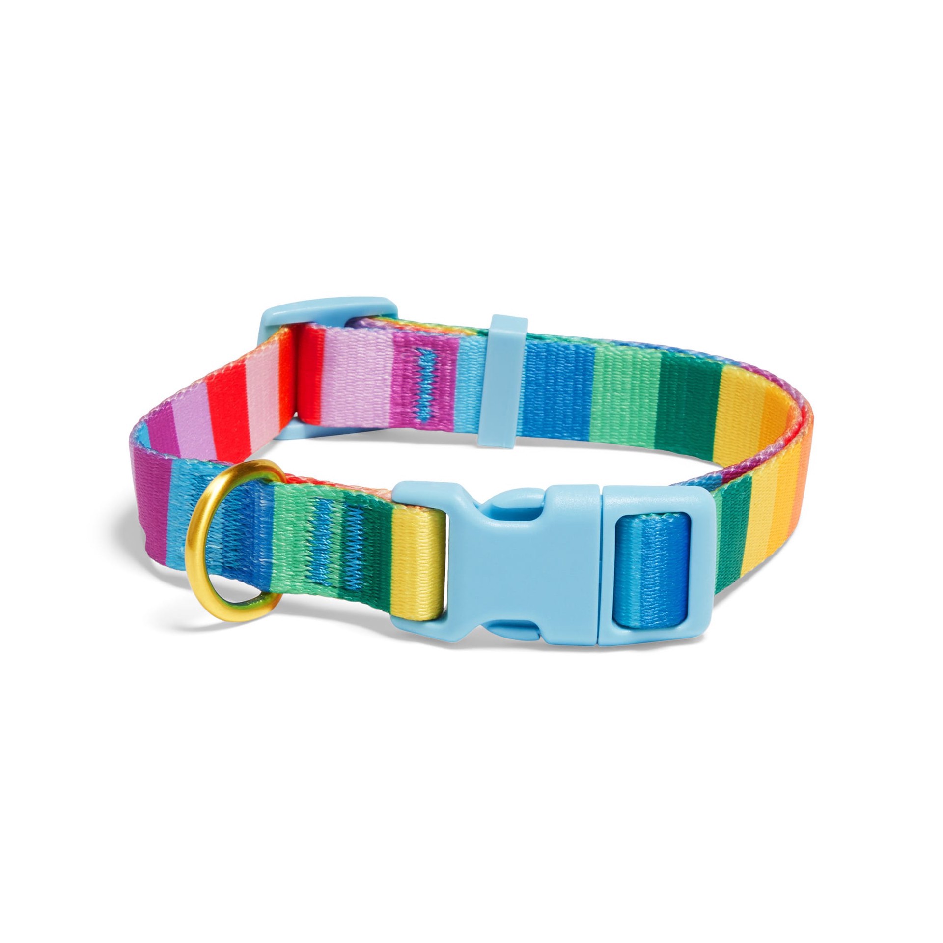 slide 1 of 1, YOULY Pride Rainbow Stripe Dog Collar, Medium, MED