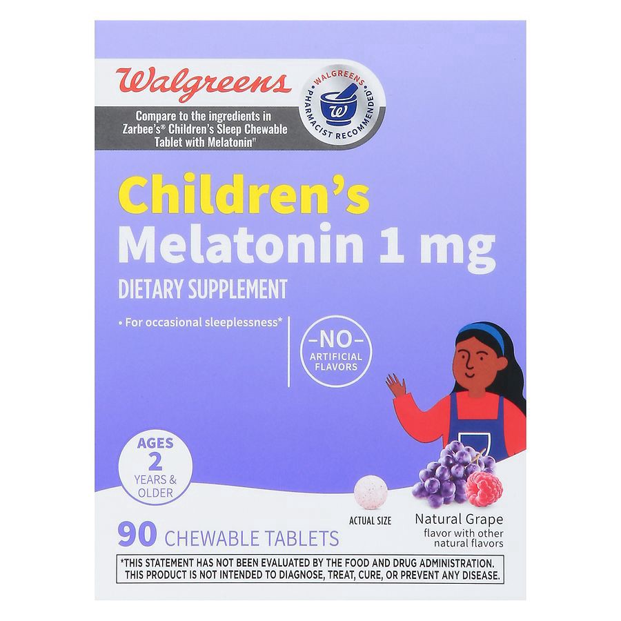 slide 5 of 5, Walgreens Children's Melatonin Chewable Tablets, 90 ct