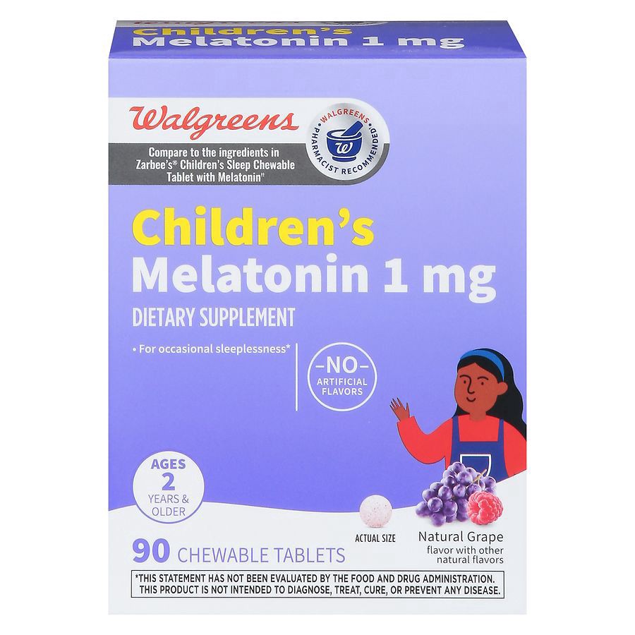 slide 1 of 5, Walgreens Children's Melatonin Chewable Tablets, 90 ct
