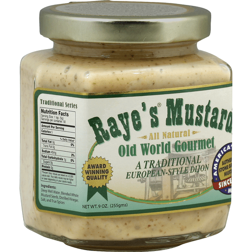 slide 1 of 2, Raye's Mustard - All Natural Old World Gourmet European Style Dijon, 9 oz