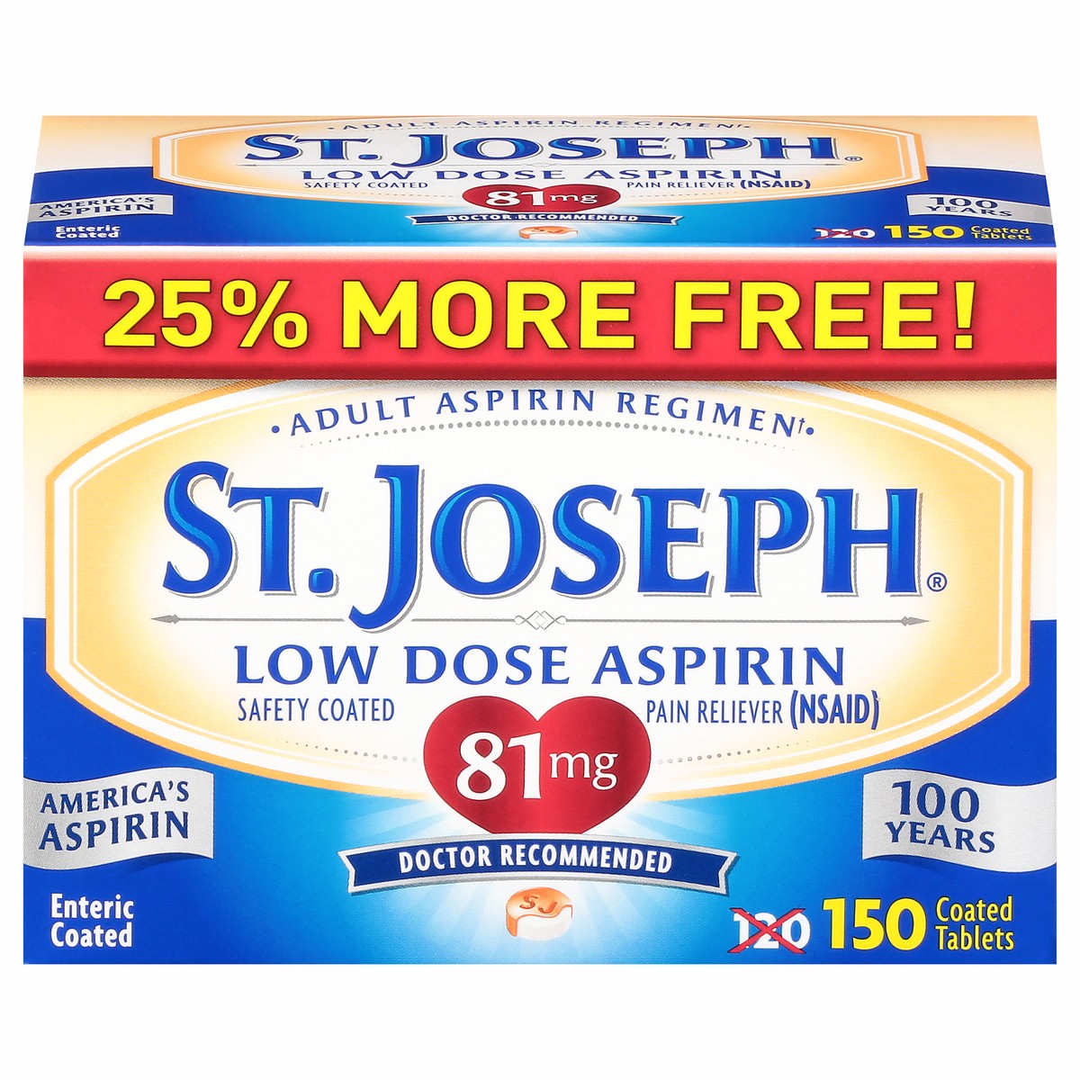 slide 1 of 9, St. Joseph Aspirin, 150 ct