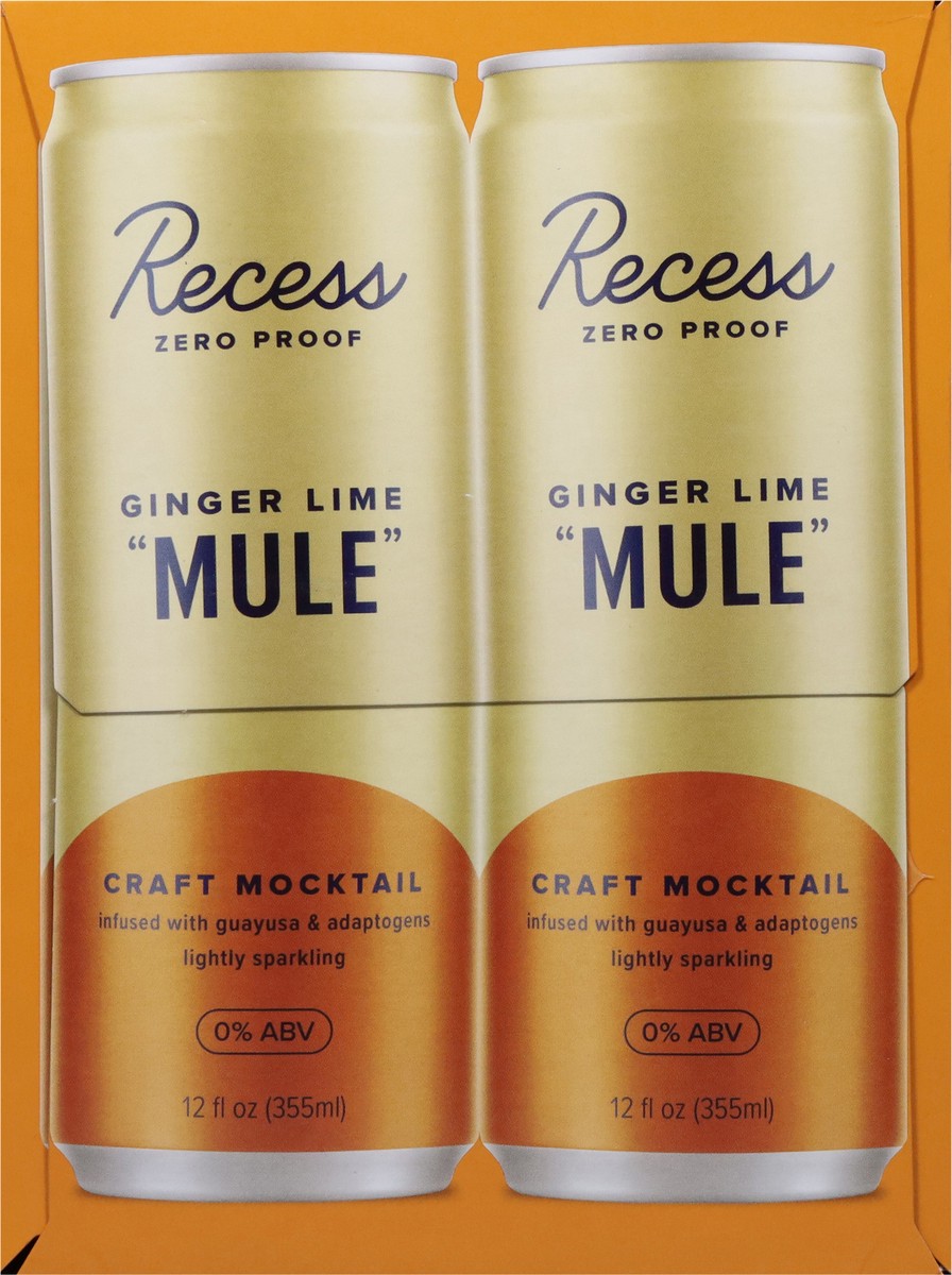 slide 9 of 13, Recess Ginger Lime Mule Craft Mocktail 4 - 12 fl oz Cans, 4 ct