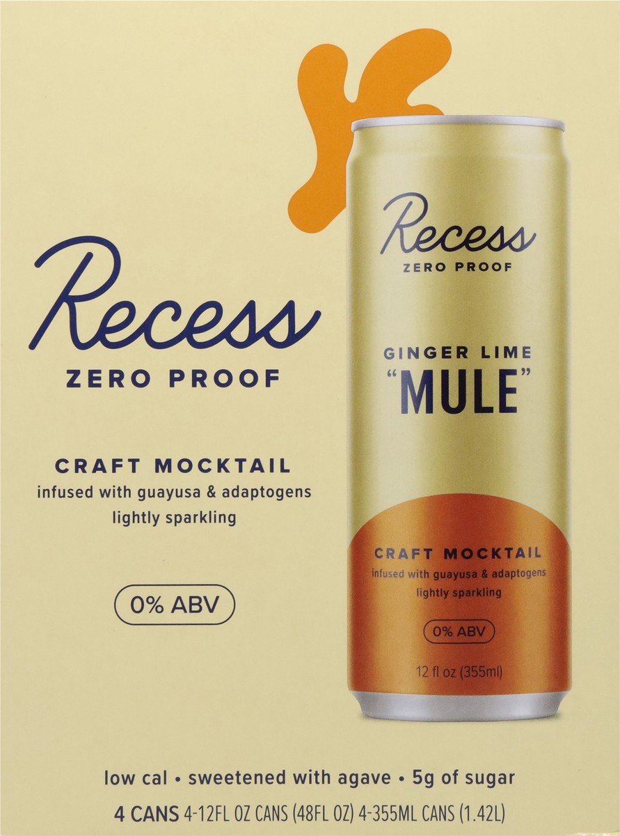 slide 4 of 13, Recess Ginger Lime Mule Craft Mocktail 4 - 12 fl oz Cans, 4 ct