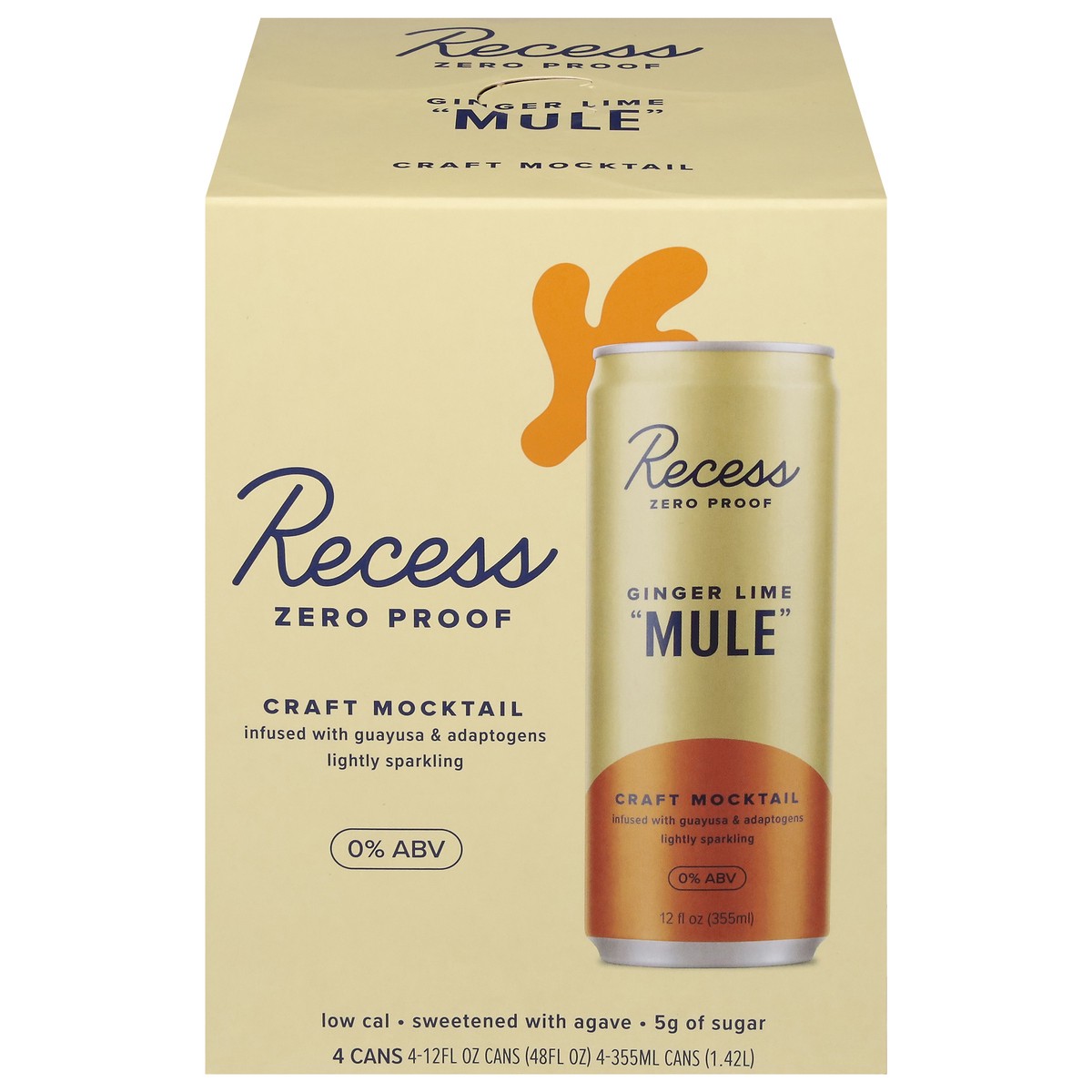 slide 1 of 13, Recess Ginger Lime Mule Craft Mocktail 4 - 12 fl oz Cans, 4 ct