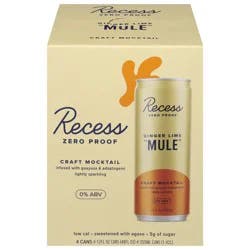 Recess Ginger Lime Mule Craft Mocktail 4 - 12 fl oz Cans