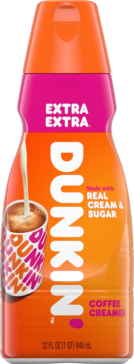 slide 9 of 11, Dunkin Extra Extra Coffee Creamer, 32 fl oz