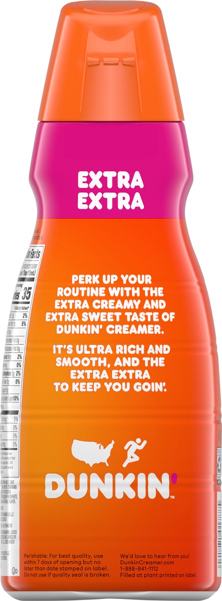 slide 10 of 11, Dunkin Extra Extra Coffee Creamer, 32 fl oz