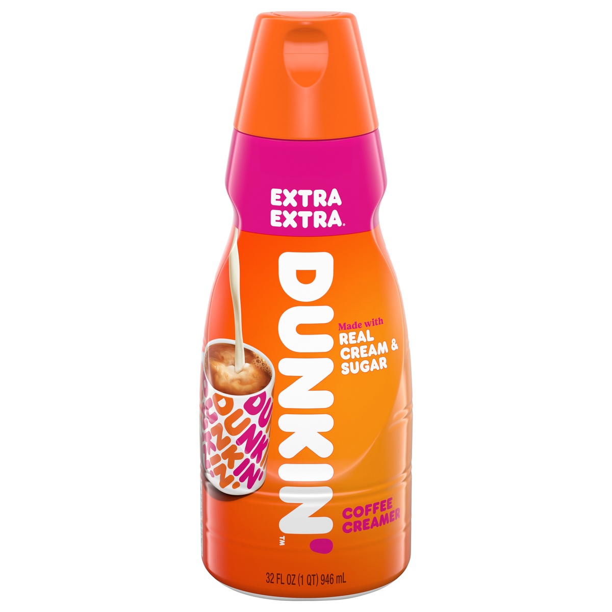 slide 11 of 11, Dunkin Extra Extra Coffee Creamer, 32 fl oz