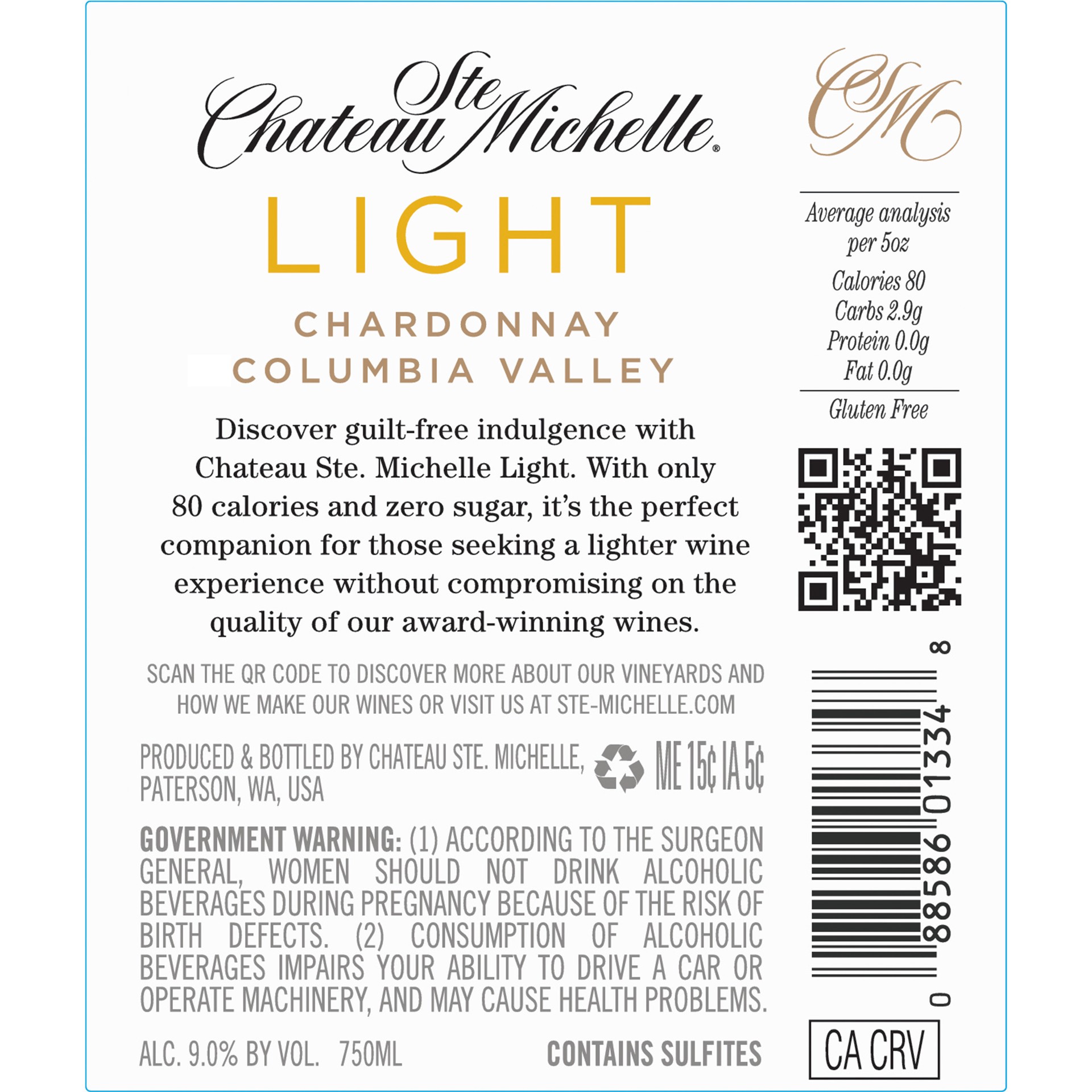 slide 3 of 4, Ste Chateau Michelle Light Columbia Valley Chardonnay 750 ml, 750 ml