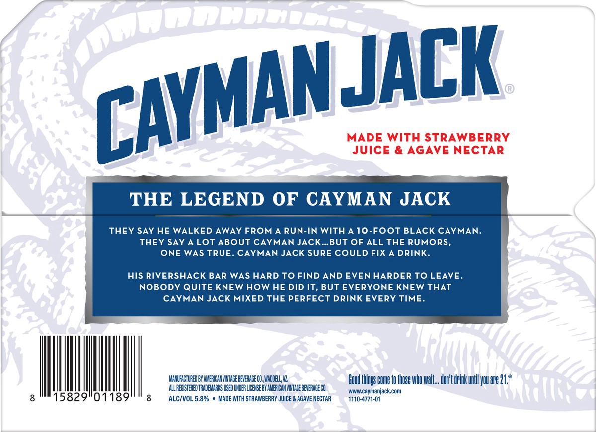 slide 3 of 12, Cayman Jack Strawberry Margarita 6 Pack, 6 ct; 11.2 fl oz