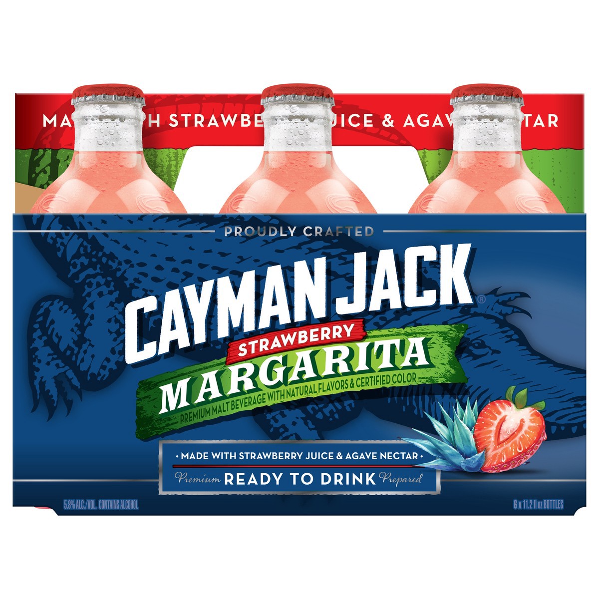 slide 8 of 12, Cayman Jack Strawberry Margarita 6 Pack, 6 ct; 11.2 fl oz
