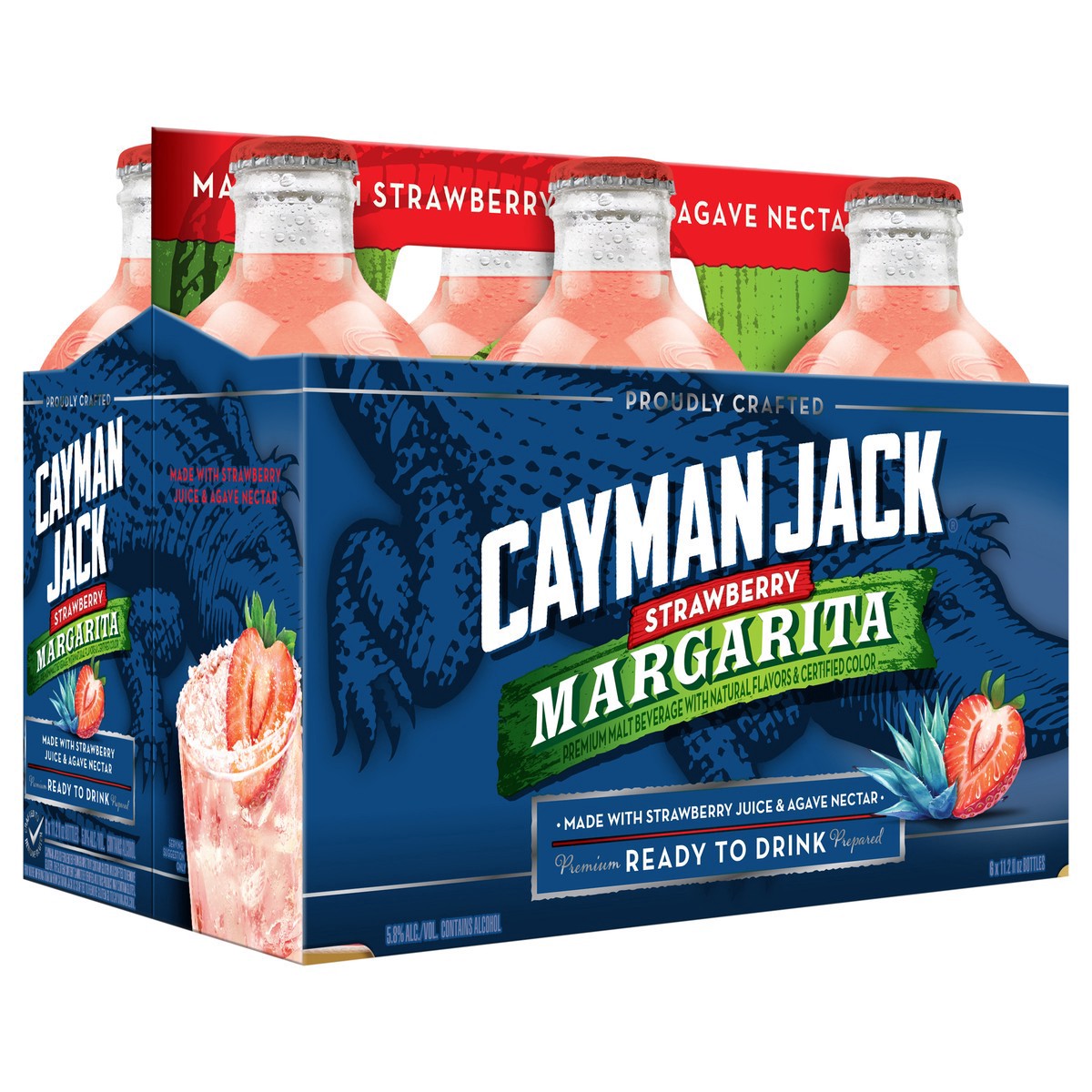 slide 2 of 12, Cayman Jack Strawberry Margarita 6 Pack, 6 ct; 11.2 fl oz