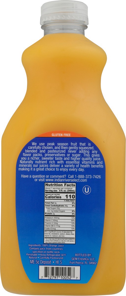 slide 9 of 9, Indian River Select Premium Orange Juice 52 fl oz, 52 fl oz