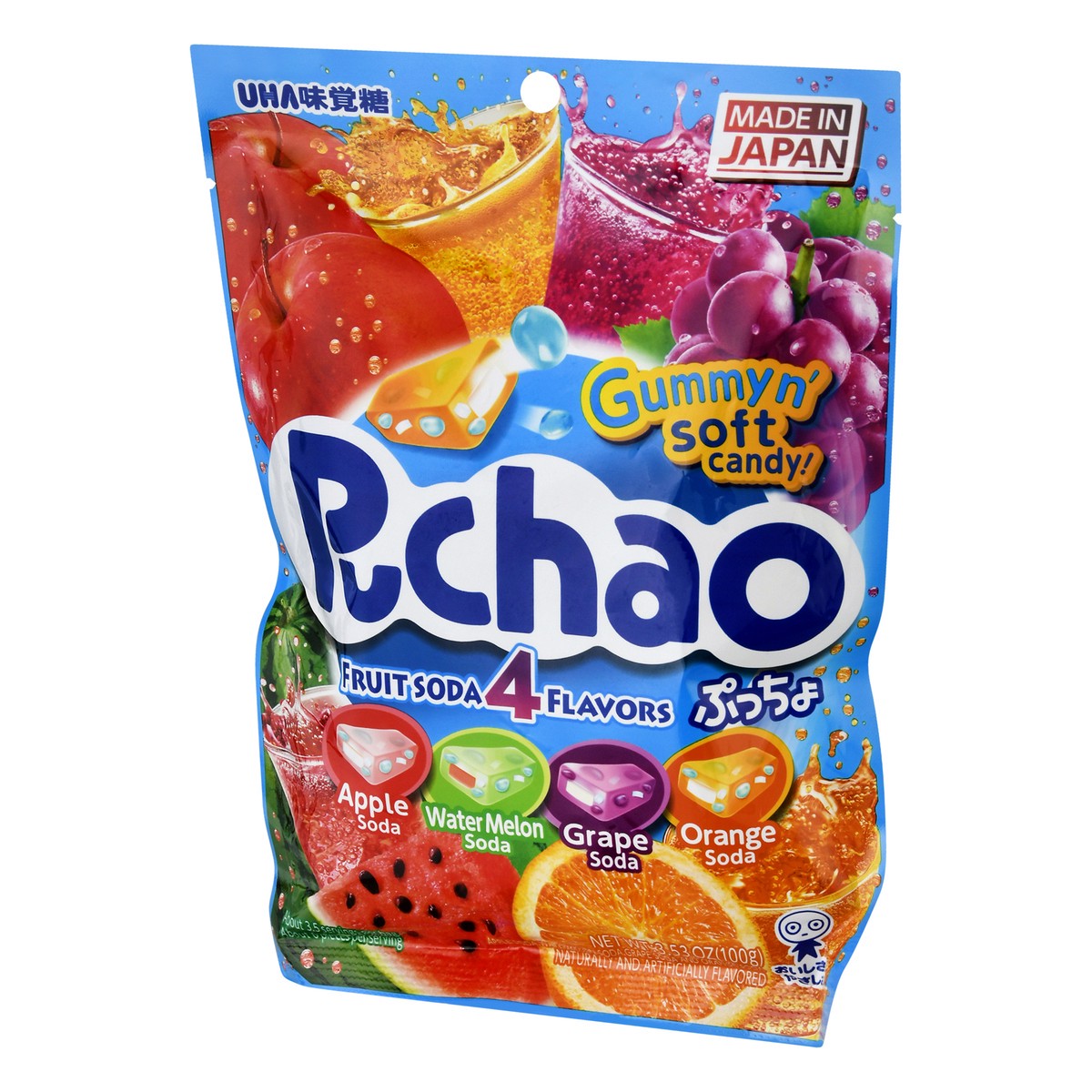 slide 5 of 9, Puchao 4 Flavors Fruit Soda Candy 3.53 oz, 3.53 oz