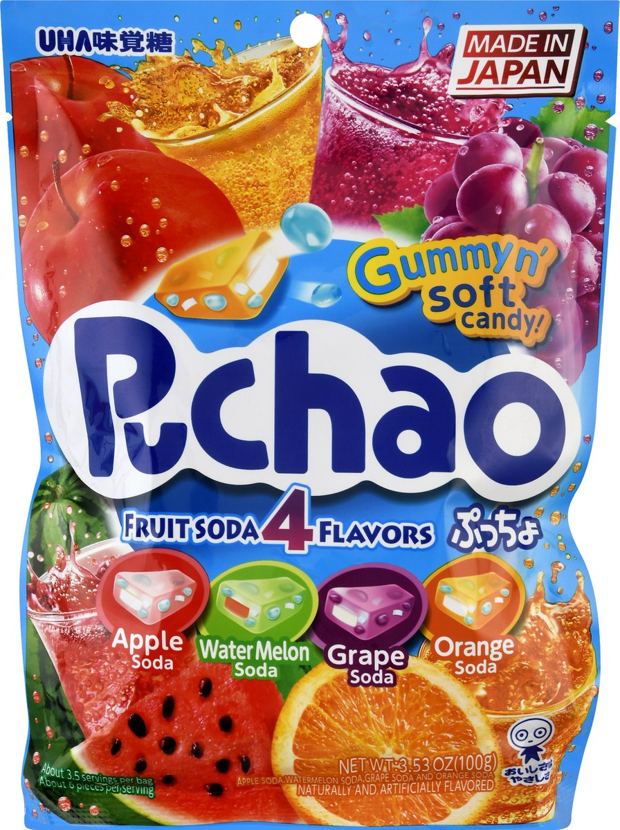 slide 8 of 9, Puchao 4 Flavors Fruit Soda Candy 3.53 oz, 3.53 oz