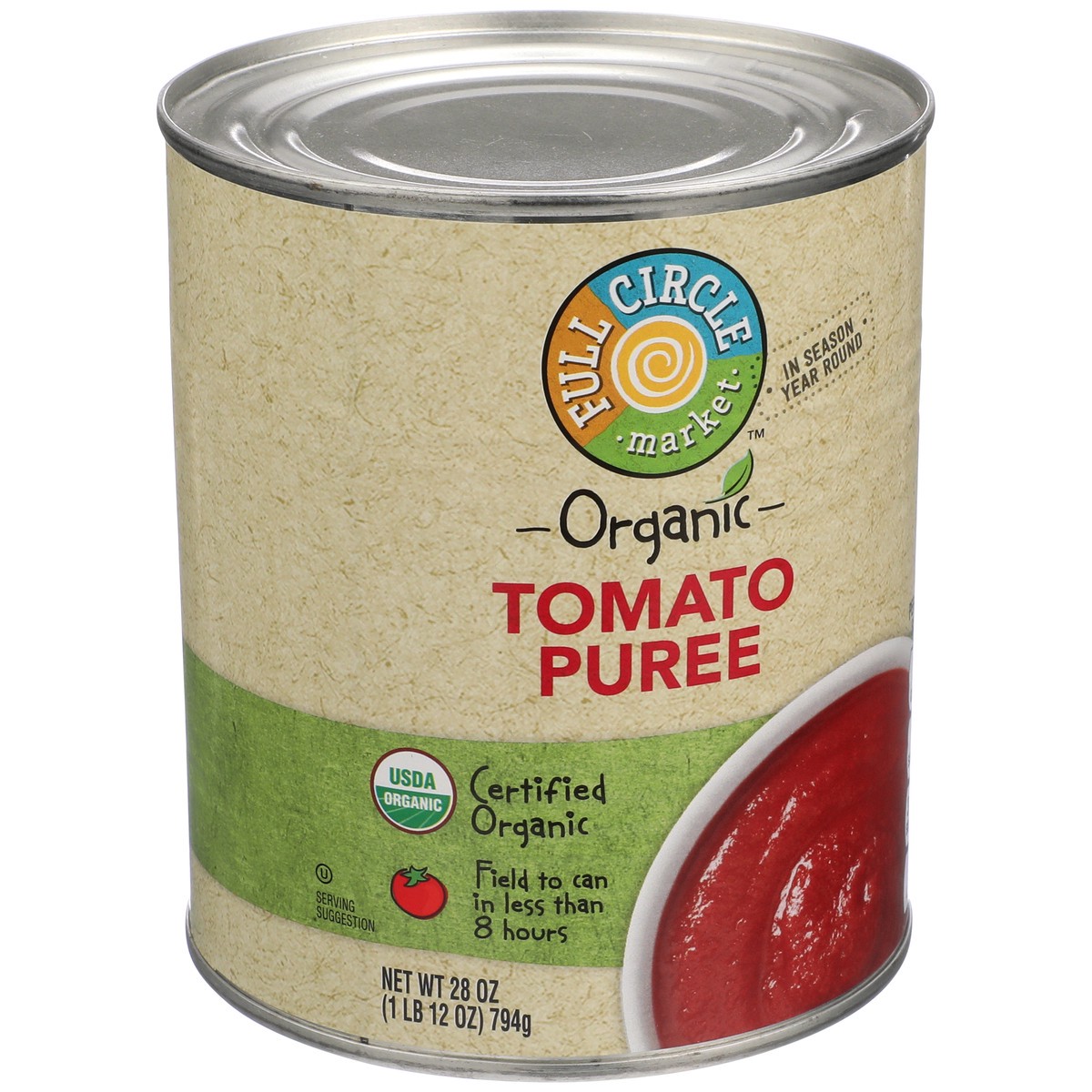 slide 3 of 9, Full Circle Market Tomato Puree, 28 oz