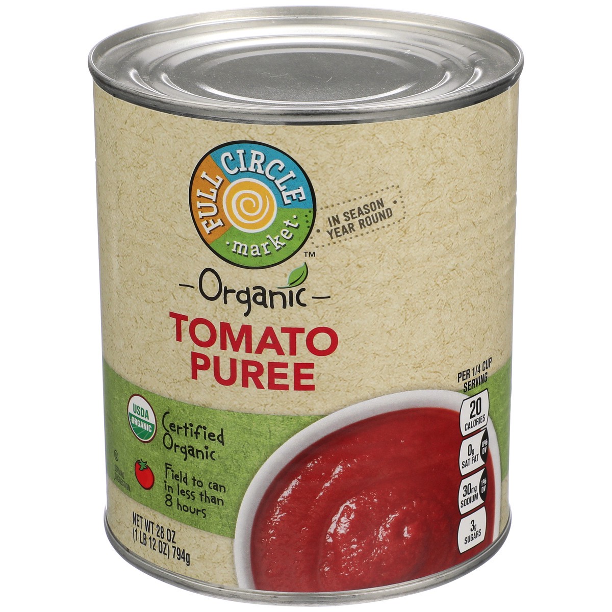 slide 9 of 9, Full Circle Market Tomato Puree, 28 oz