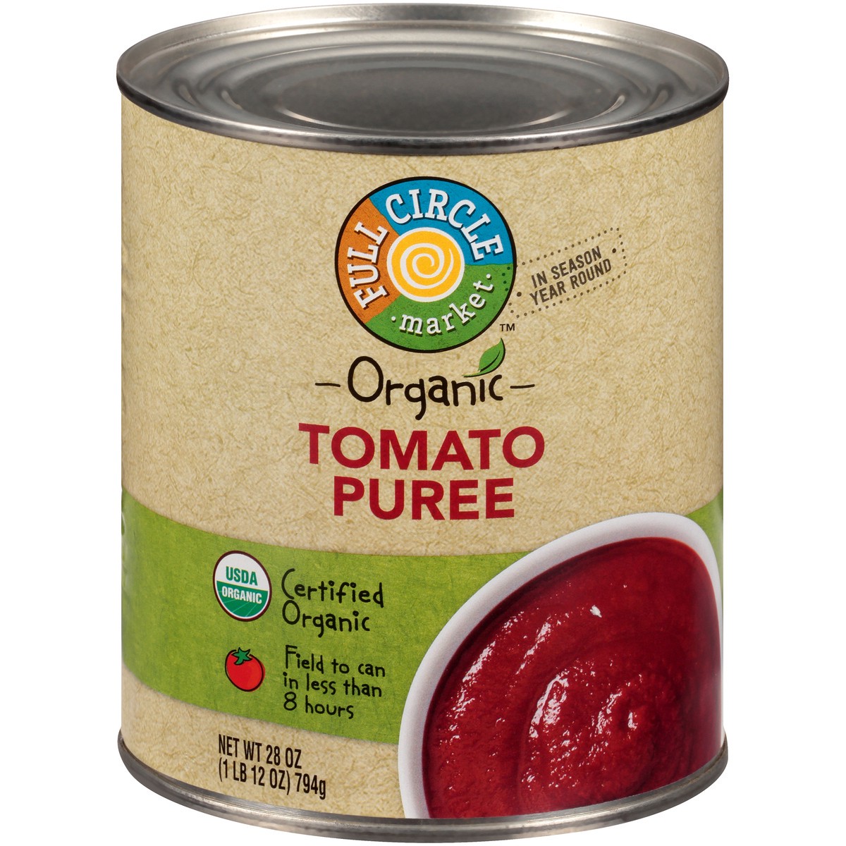 slide 1 of 9, Full Circle Market Tomato Puree, 28 oz